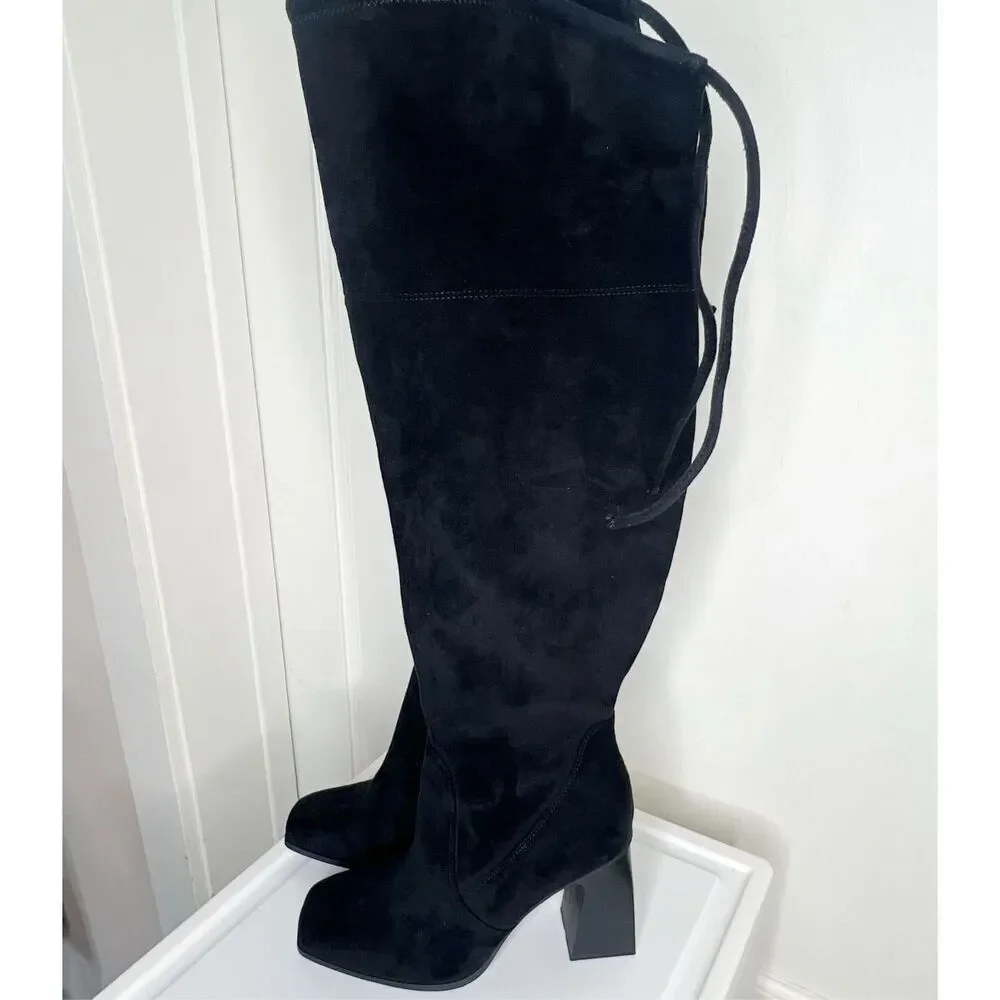 Forever 21 Wide Fit Over The knee Faux Suede Boots New Size 7W